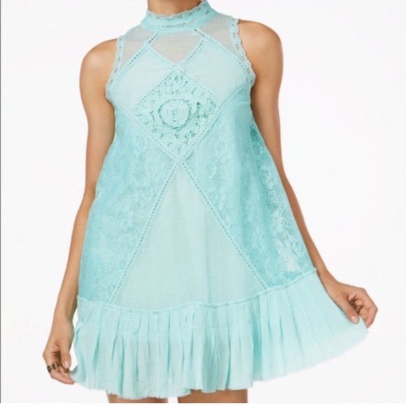Free People Dresses & Skirts - Free People Aqua lace dress